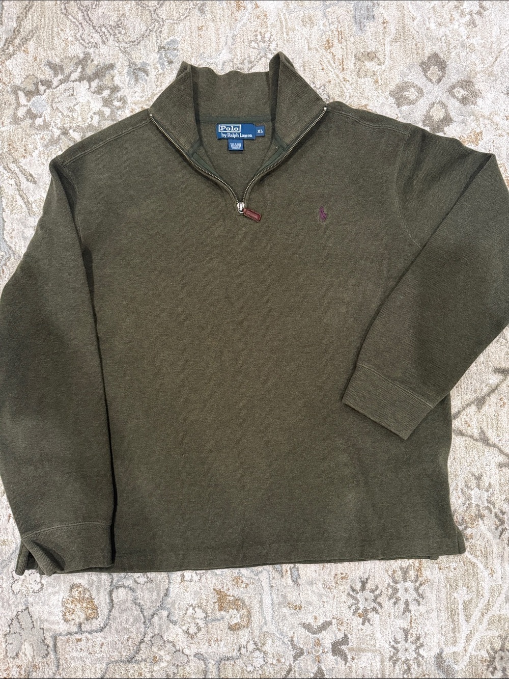 Ralph Lauren Olive Green Half-Zip Sweater pullover